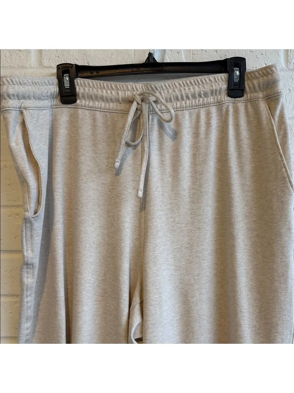 Lands' End Sport Knit High Rise Pull On Elastic Waist Wide Leg Crop Pants Sz XL